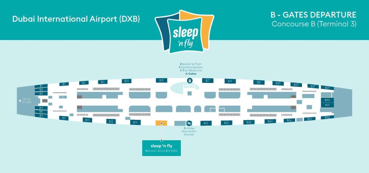 מלון דובאי Sleep 'N Fly Sleep Lounge, B-Gates Terminal 3 - Transit Only מראה חיצוני תמונה